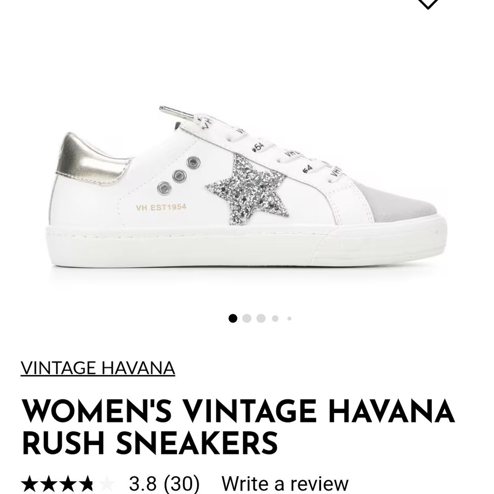 Vintage Havana Kids Glitter Star Sneakers - Silver and White